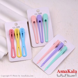 گیره مو زنانه انبری کارتی پینترستی مات مجموعه 3عددی کد HAIR13453W