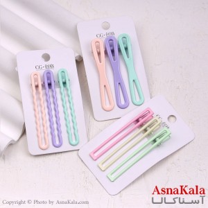 گیره مو زنانه انبری کارتی پینترستی مستطیلی مجموعه 3عددی کد HAIR13456W