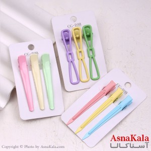 گیره مو زنانه انبری کارتی پینترستی براق مجموعه 3عددی کد HAIR13462W