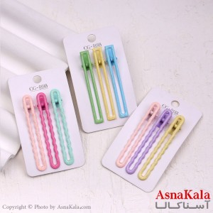 گیره مو زنانه انبری کارتی پینترستی براق مجموعه 3عددی کد HAIR13463W