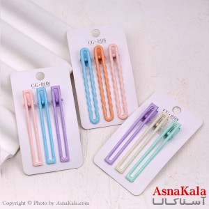 گیره مو زنانه انبری کارتی پینترستی براق مجموعه 3عددی کد HAIR13464W