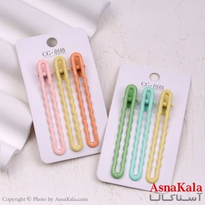 گیره مو زنانه انبری کارتی پینترستی براق مجموعه 3عددی کد HAIR13465W