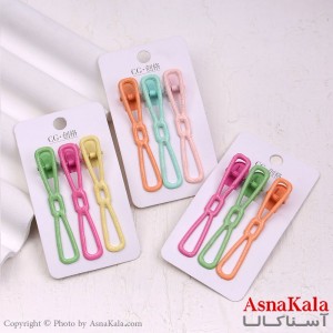 گیره مو زنانه انبری کارتی پینترستی براق پاپیونی مجموعه 3عددی کد HAIR13466W