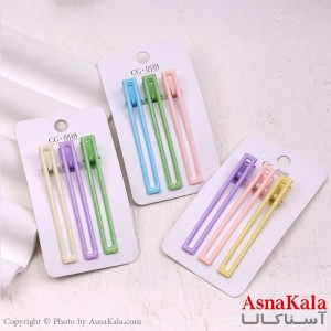 گیره مو زنانه انبری کارتی پینترستی براق مجموعه 3عددی کد HAIR13467W