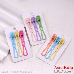 گیره مو زنانه انبری کارتی پینترستی براق پاپیونی مجموعه 3عددی کد HAIR13468W