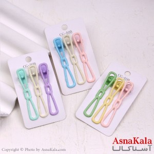 گیره مو زنانه انبری کارتی پینترستی براق پاپیونی مجموعه 3عددی کد HAIR13470W