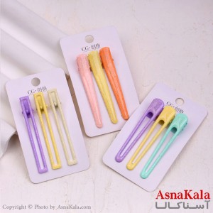 گیره مو زنانه انبری کارتی پینترستی اکلیلی مجموعه 3عددی کد HAIR13479W