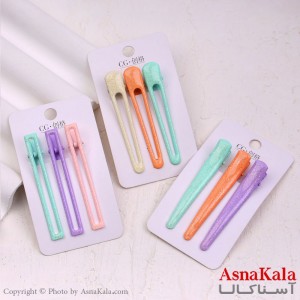 گیره مو زنانه انبری کارتی پینترستی اکلیلی مجموعه 3عددی کد HAIR13480W