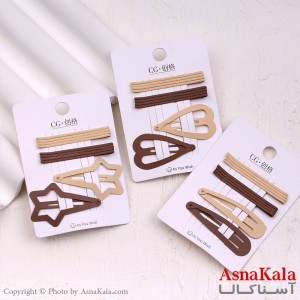 پنس و گیره انبری مو پینترستی رنگ نود مجموعه 10 عددی  کد HAIR13487W