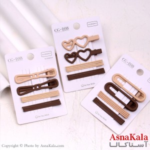 پنس و گیره انبری مو پینترستی رنگ نود مجموعه 10عددی  کد HAIR13488W