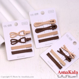 پنس و گیره انبری مو پینترستی رنگ نود مجموعه 10عددی  کد HAIR13490W