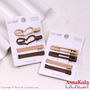 پنس و گیره انبری مو پینترستی رنگ نود مجموعه 10عددی  کد HAIR13491W