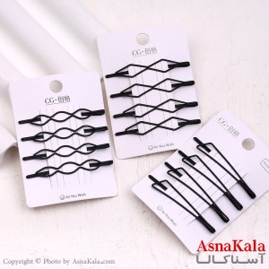 پنس مو زنانه کارتی پینترستی مشکی مجموعه 3عددی کد HAIR13537W