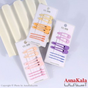 گیره و پنس و تق تقی مو ترکیبی رنگی مجموعه 7عددی  کد HAIR13549W