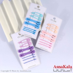 گیره و پنس و تق تقی مو ترکیبی رنگی مجموعه 7عددی  کد HAIR13550W
