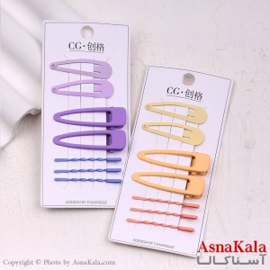 گیره و پنس و تق تقی مو  رنگی مجموعه 7عددی  کد HAIR13557W