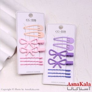 گیره و پنس و تق تقی مو  رنگی مجموعه 7عددی  کد HAIR13561W