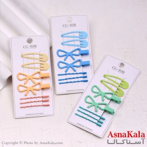 گیره و پنس و تق تقی مو  رنگی مجموعه 7عددی  کد HAIR13562W