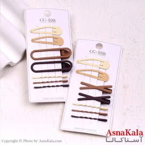 گیره و پنس و تق تقی مو ترکیبی رنگ نود مجموعه 7عددی  کد HAIR13563W