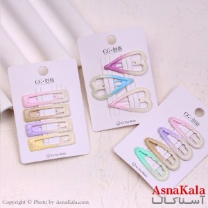 گیره مو تق تقی کارتی مدل آبرنگی کد HAIR13573W