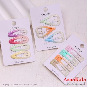 گیره مو تق تقی کارتی مدل آبرنگی کد HAIR13574W