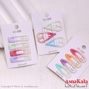 گیره مو تق تقی کارتی مدل آبرنگی کد HAIR13575W