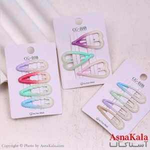 گیره مو تق تقی کارتی مدل آبرنگی براق کد HAIR13576W