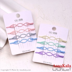 پنس مو زنانه کارتی پینترستی رنگی مجموعه 4عددی کد HAIR13601W