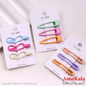 گیره مو زنانه انبری کارتی پینترستی براق مجموعه 3عددی کد HAIR13631W