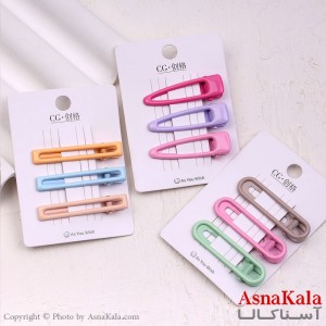 گیره مو زنانه انبری کارتی پینترستی براق مجموعه 3عددی کد HAIR13639W