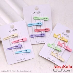 گیره مو زنانه انبری کارتی مینی پینترستی مجموعه 4عددی کد HAIR13651W