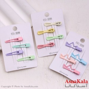 گیره مو زنانه انبری کارتی مینی پینترستی مجموعه 4عددی کد HAIR13653W