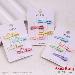 گیره مو زنانه انبری کارتی مینی پینترستی مجموعه 4عددی کد HAIR13654W