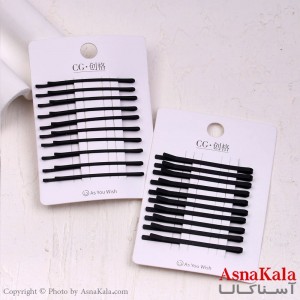 پنس مو زنانه کارتی پینترستی خطی مشکی مجموعه 10عددی کد HAIR13662W