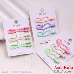 گیره مو زنانه انبری کارتی پینترستی پاپیون مجموعه 3عددی کد HAIR13683W