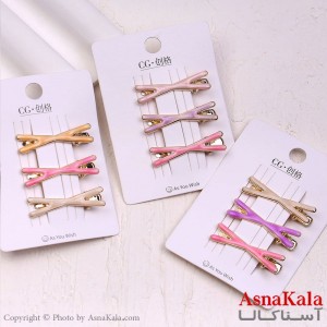 گیره مو زنانه انبری کارتی آبنبات رنگی مجموعه 3عددی کد HAIR13703W