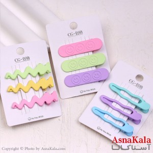 گیره مو زنانه انبری کارتی فانتزی  کیوت مجموعه 3عددی  کد HAIR13714W