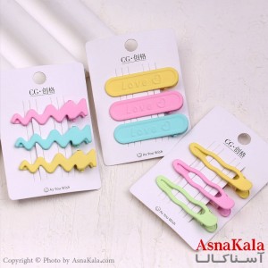 گیره مو زنانه انبری کارتی فانتزی  کیوت مجموعه 3عددی  کد HAIR13716W