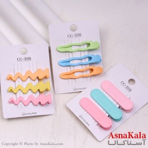 گیره مو زنانه انبری کارتی فانتزی  کیوت مجموعه 3عددی  کد HAIR13717W