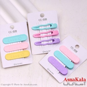 گیره مو زنانه انبری کارتی فانتزی مجموعه 3عددی کد HAIR13722W