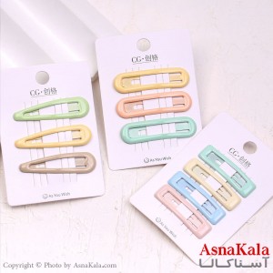 گیره مو تق تقی کارتی لاکی رنگی کد HAIR13730W