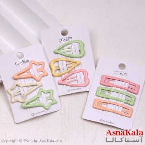 گیره مو تق تقی کارتی مینیمال مجموعه 3عددی کد HAIR13733W