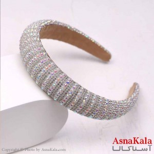 تل مو زنانه مجلسی نگین سفید کد HAIR13742W