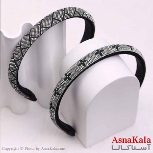 تل مو زنانه مجلسی مشکی نگینی کد HAIR13751W