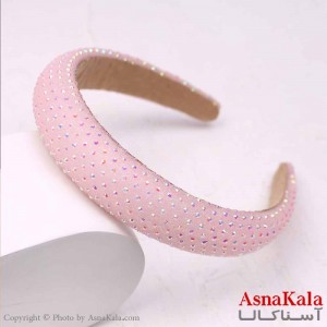 تل مو زنانه مجلسی مدل نگین صورتی کد HAIR13760W