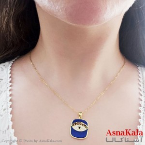 گردنبند دخترانه استیل 316 مدل چشم نظر آبی کد GNB16779W