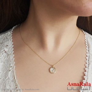 گردنبند کره ای دخترانه استیل 316 مدل آسمان و ستاره طلایی کد GNB16781W