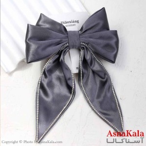 گیره مو زنانه مدل پاپیون فرانسوی ساتن نگینی جنس خارجی کد HAIR13782W