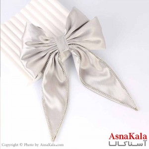 گیره مو زنانه مدل پاپیون فرانسوی ساتن نگینی کد HAIR13787W