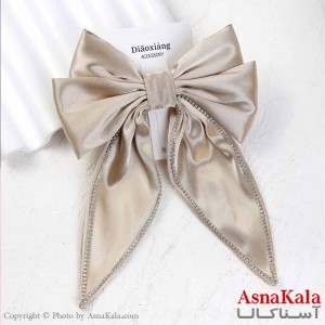گیره مو زنانه مدل پاپیون فرانسوی ساتن نگینی کد HAIR13789W